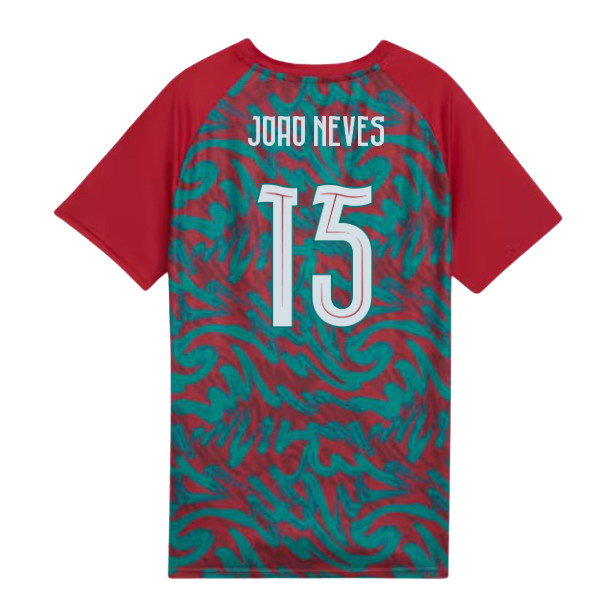 2026-2027 Portugal Warm Up Jersey (Red) - Kids (Joao Neves 15)-SoccerKits Hub | Buy Soccer Jerseys Online